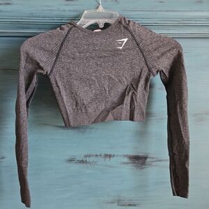 Gymshark Charcoal Long Sleeve Crop Top